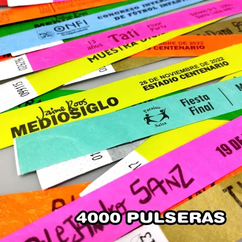 Pulseras Tyvek para Eventos|Impresas en Negro Estándar y Premium