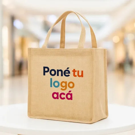 Totebag símil Arpillera con fuelle