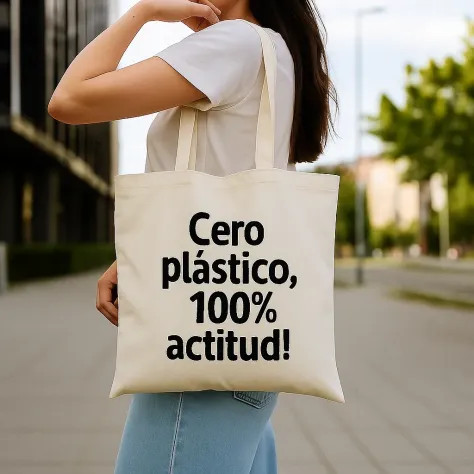 Totebag de algodón color Blanco
