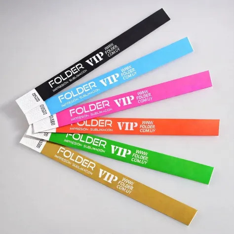 Pulseras Tyvek para Eventos Impresas en Blanco Premium