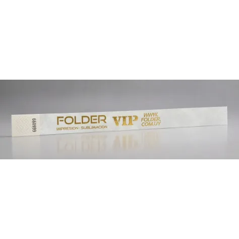 Pulseras Tyvek Impresas en Dorado | Eventos VIP | Elegantes e Inviolables