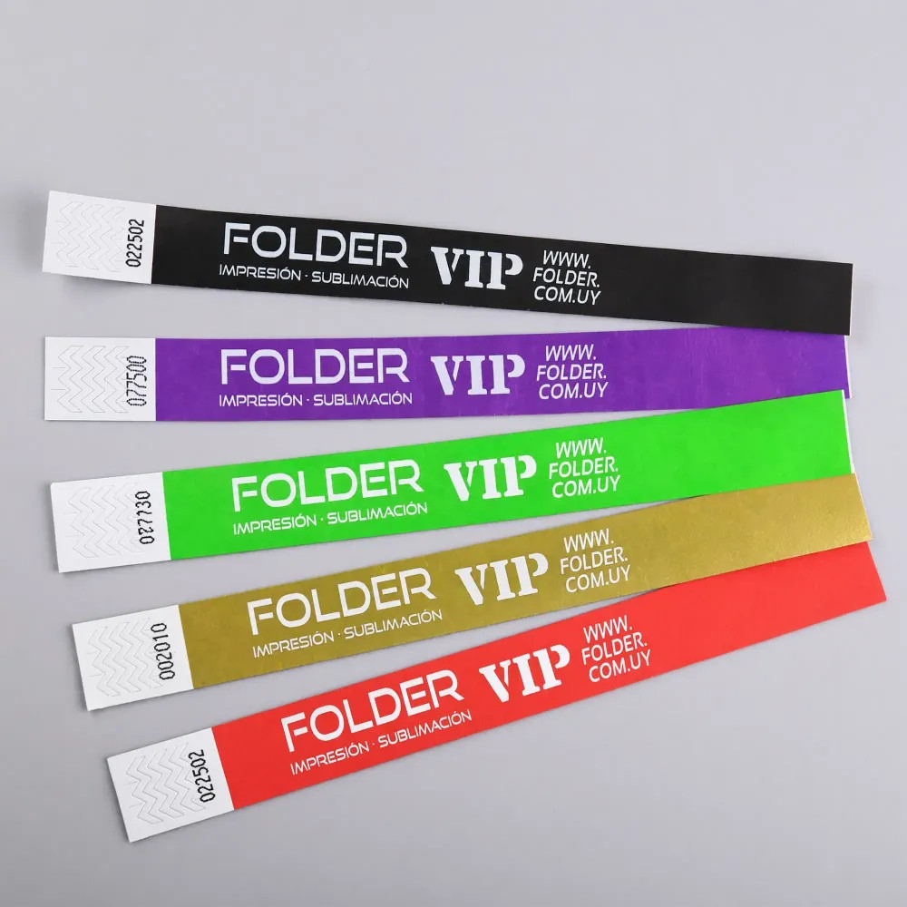 Pulseras Tyvek para Eventos Impresas en Blanco Premium