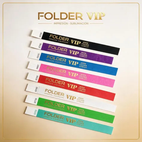 Pulseras Tyvek Impresas en Dorado | Eventos VIP | Elegantes e Inviolables