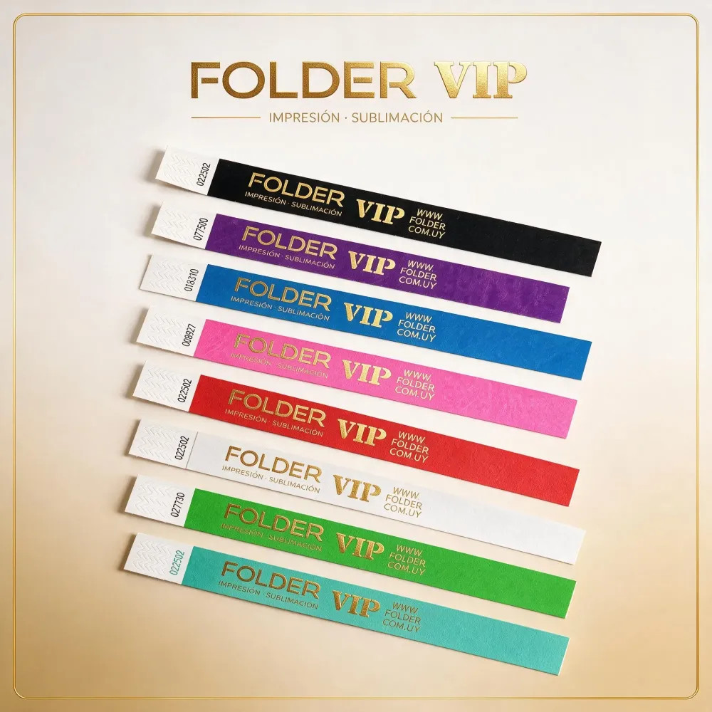 Pulseras Tyvek Impresas en Dorado | Eventos VIP | Elegantes e Inviolables
