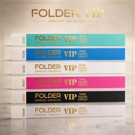 Pulseras Tyvek Impresas en Dorado | Eventos VIP | Elegantes e Inviolables