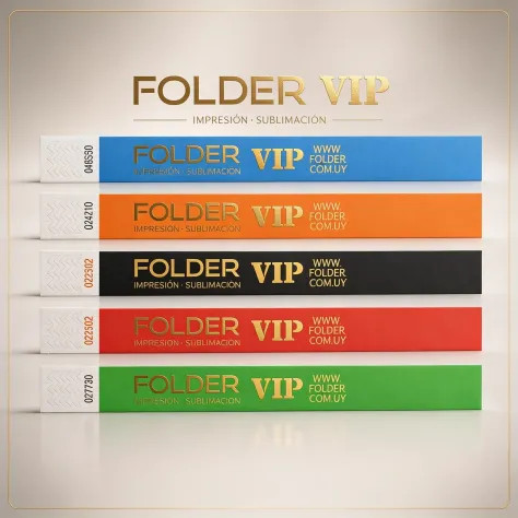 Pulseras Tyvek Impresas en Dorado | Eventos VIP | Elegantes e Inviolables