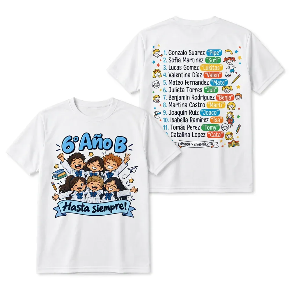 Pack Remeras Sublimadas Para Niños | Frente y Espalda